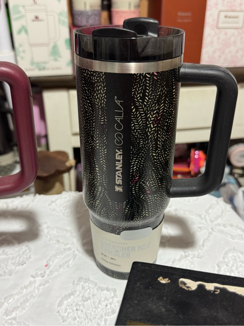 Stanley Black Travel Mug with Subtle Multicolor Accents